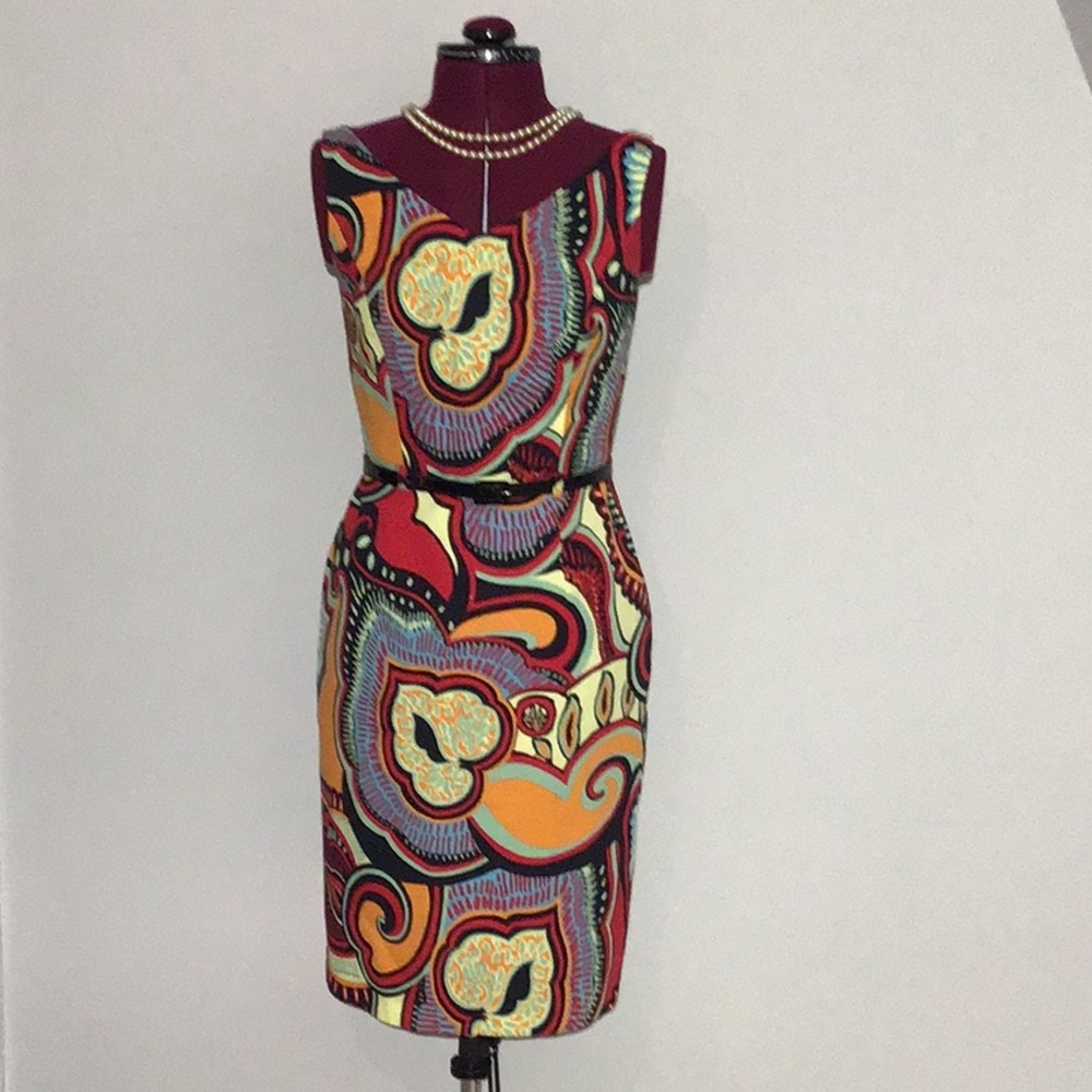 David Meister sleeveless belted dress - Size 2